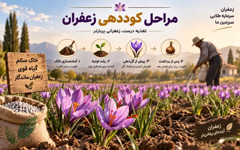 مراحل کوددهی زعفران